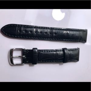 Michele Black Leather Watch strap
